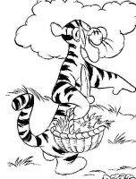 A coloring page of winnie the pooh - tigger